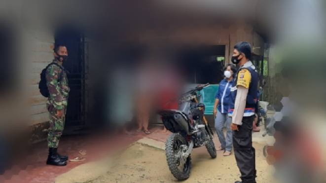 Polsek Bagan Sinembah Kunjungi Perkembangan Pasien Positif Covid-19, 8 Orang Sudah Negatif