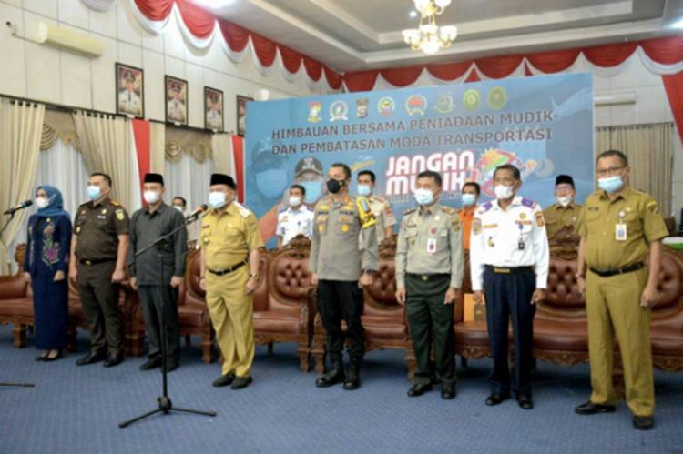 Bupati Kampar Bersama Forkopimda Lakukan Deklarasi Tentang Peniadaan Mudik Lebaran