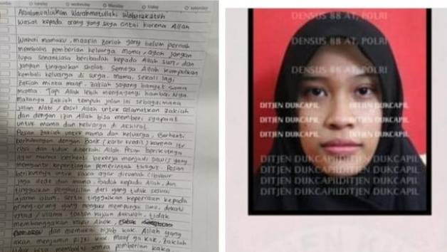 Sebelum Meninggal Penyerang Mabes Polri Zakiah Aini Meninggalkan Surat Wasiat,Ini Isinya