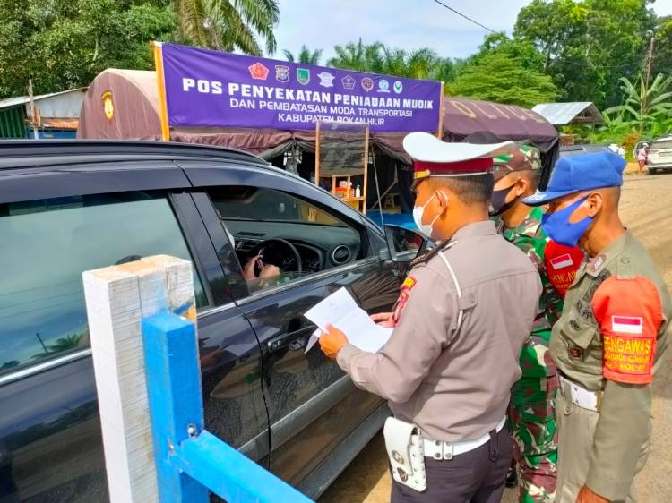 Penyekatan Pra Peniadaan Mudik Perbatasan Riau-Sumut Tetap Rutin Dilakukan