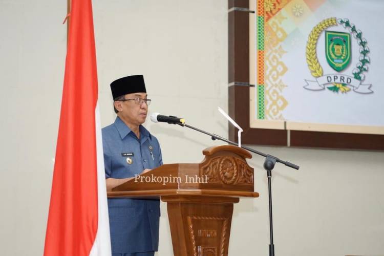 Bupati inhil sampaikan pidato pengantar LKPJ kepada DPRD