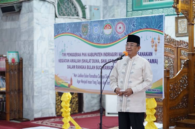 Bupati Inhil Apresiasi Kegiatan Salat Dhuha dan Tasbih yang Ditaja TP PKK Bersama GOW Inhil