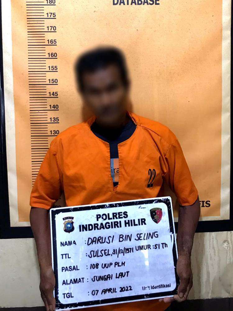 Polres Inhil Tangkap Pelaku Pembakaran Hutan 50 Ha