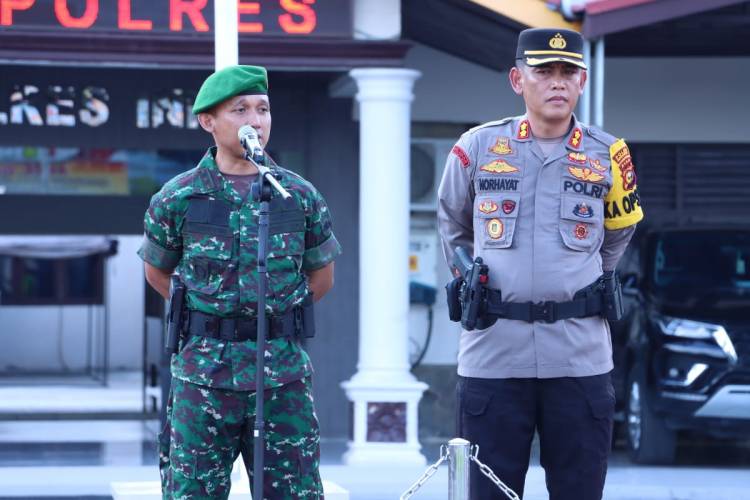 Polres Inhil Bersama Instansi Terkait Gelar Apel Persiapan Pawai Takbiran Idul Fitri 1444 Hijriah