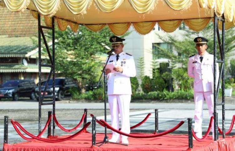 Pj Bupati Inhil Jadi Inspektur Upacara Pada Hari Otonomi Daerah ke XXVIIl
