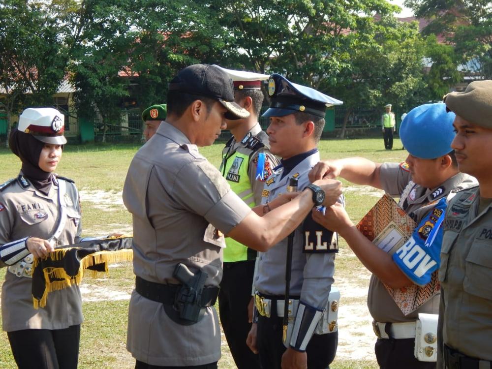 Kapolres Kampar Pimpin Apel Gelar Pasukan Operasi Ketupat Muara Takus 2019