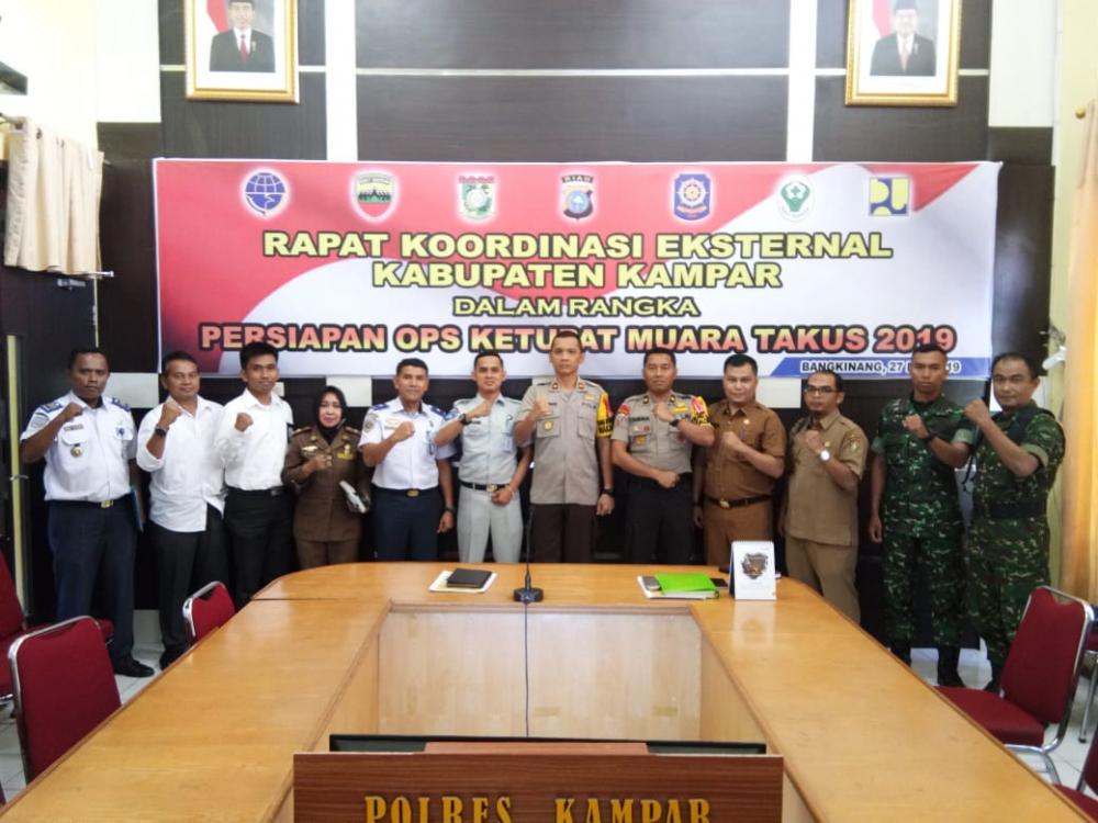 Polres Kampar Gelar Rakor Eksternal Persiapan Operasi Ketupat Muara Takus 2019