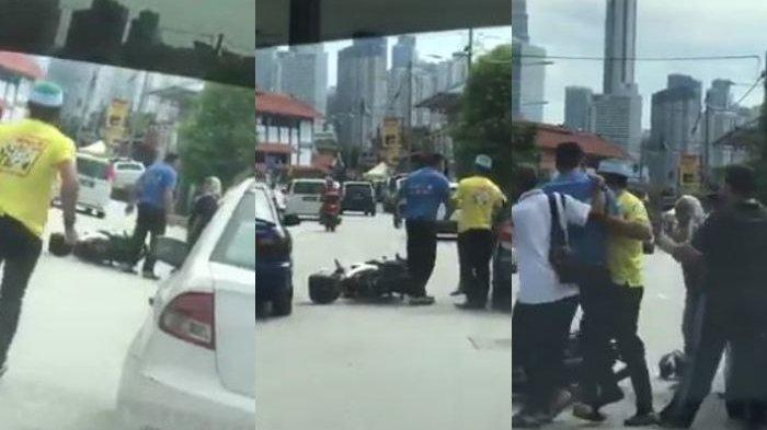 Viral, Pria Pukul Emak-emak Karena Belok Tak Nyalakan Lampu Sein, Ini Videonya.. 