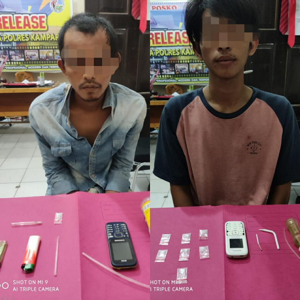 2 Pengedar Shabu Ditangkap Tim Opsnal Resnarkoba Polres Kampar di Wilayah Kampar dan Pekanbaru