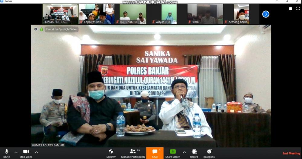 memperingati Nuzulul Quran Polres Banjar Tausiah Secara Online