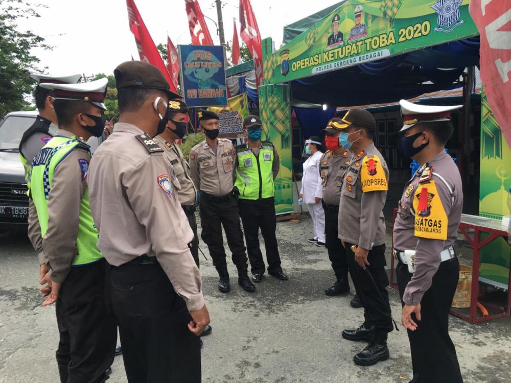 Kapolres Sergai Tinjau 3 Pos Pam Check Point Operasi Ketupat Toba 2020