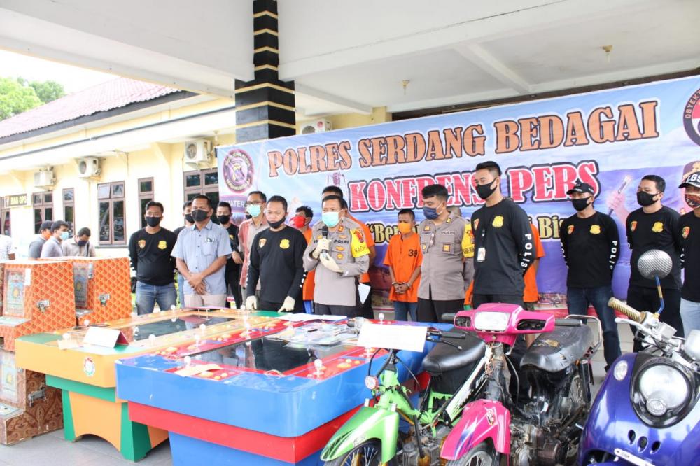 Polres Sergai Amankan 5 Tersangka dan Mesin Tembak Ikan