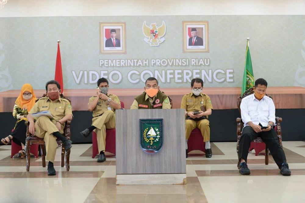 Bahas Wilayah Pesisir Riau, Ketua DPRD Riau Gelar Vidio Conference Dengan dirjen Bina Pembangunan Kemendagri