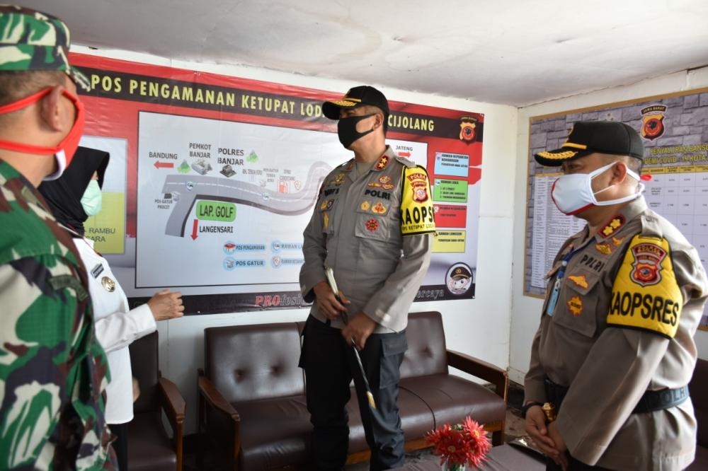 Kapolda Jabar Tinjau Pos Pam Operasi Ketupat Lodaya 2020 di wiliyah Hukum Polres Banjar
