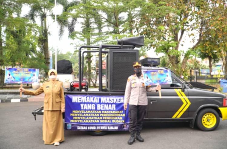 Walikota Banjar dan Kapolres Banjar Kembali Turun ke Jalan Sampaikan Imbauan Prokes