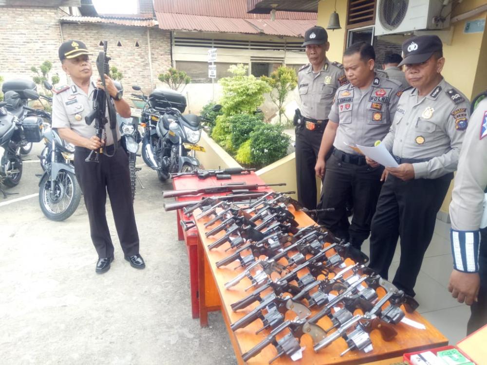 Apel Pasca Lebaran, Polsek Bagan Sinembah Cek Senpi dan Ranmor Dinas