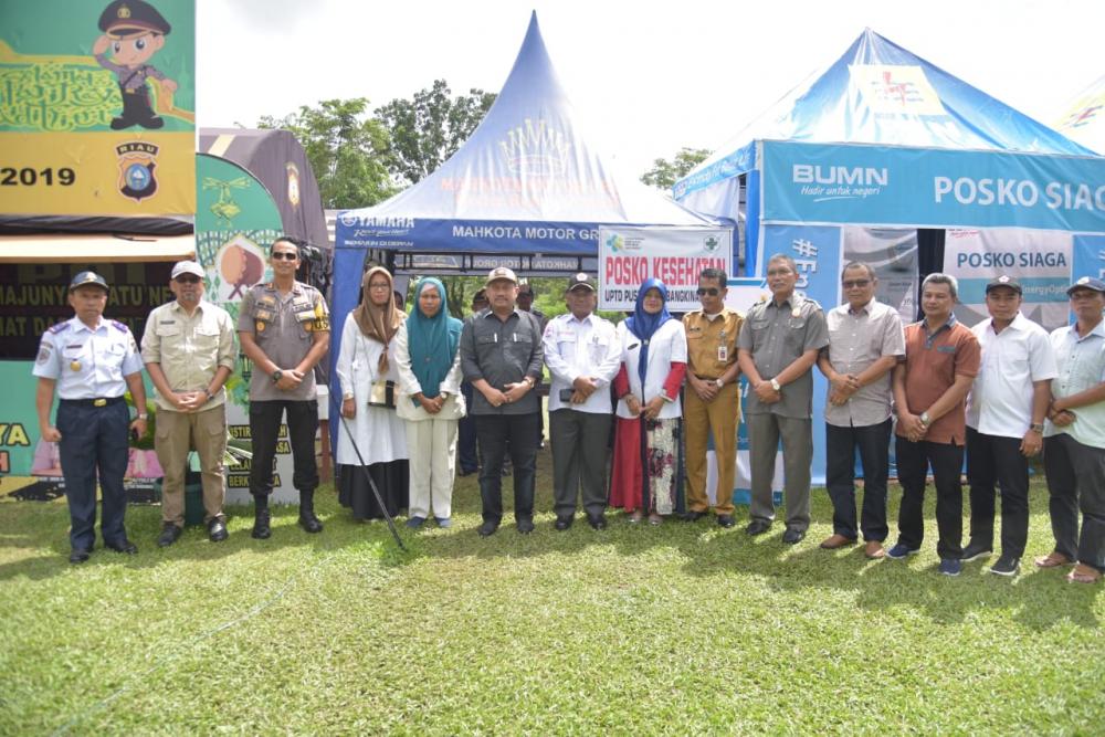 Bupati Kampar di dampingi Kapolres Kampar Tinjau Pospam Operasi Ketupat Muara Takus 2019