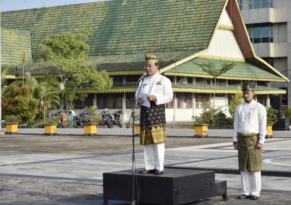 Bupati Pimpin Apel Gabungan ASN Pemkab Inhil Pasca Cuti Bersama Lebaran