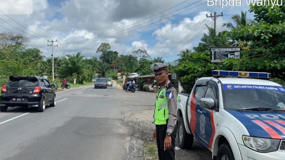 Polres Kampar Siagakan Tim Urai Macet untuk Kelancaran Arus Balik Lebaran