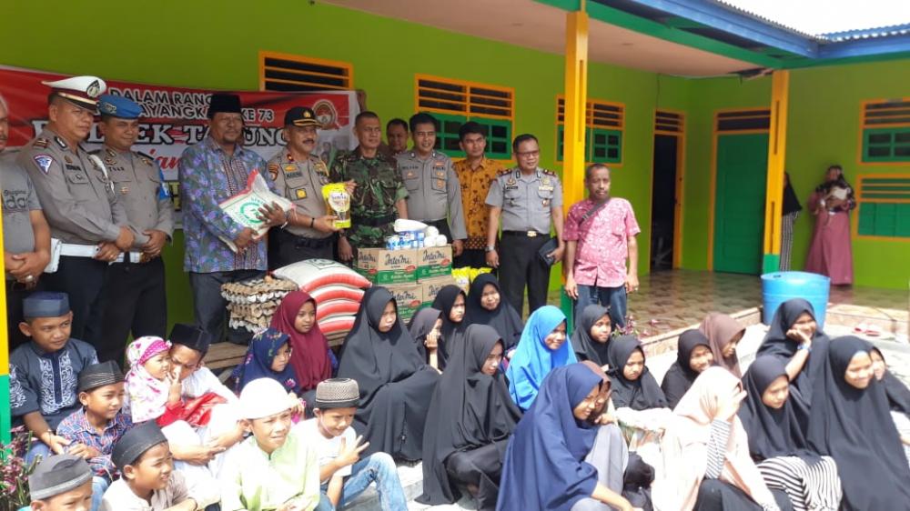 Kapolsek Tapung Lakukan Anjangsana ke Panti Asuhan Jelang HUT Polri ke-73