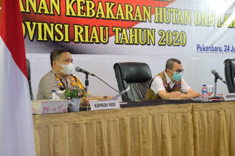 Polda Riau Gelar Rapat Koordinator Kesiapan Penanganan Kebakaran Hutan dan Lahan 2020