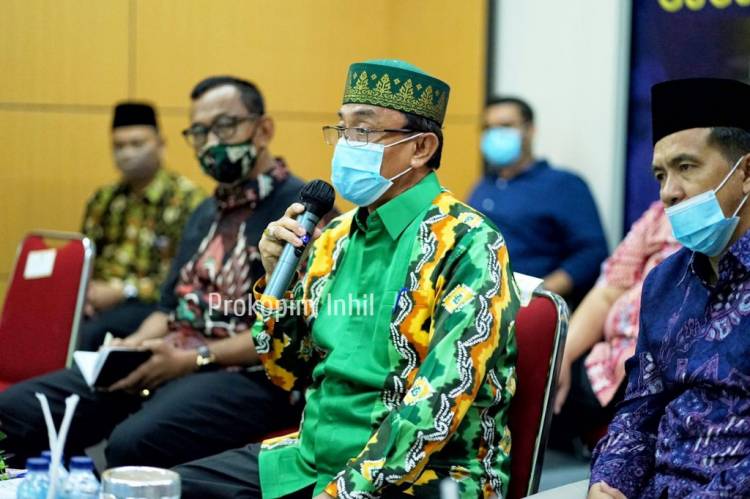 Vidcon Dengan Gubernur Riau,Pemkab Inhil Akan memperketat Pengawasan Jalur Masuk 