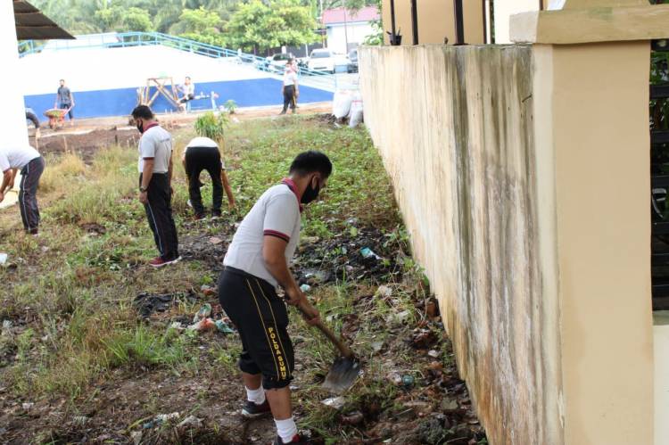Sambut Hari Bhayangkara ke74 Polres Sergai Gelar Kerja Bakti