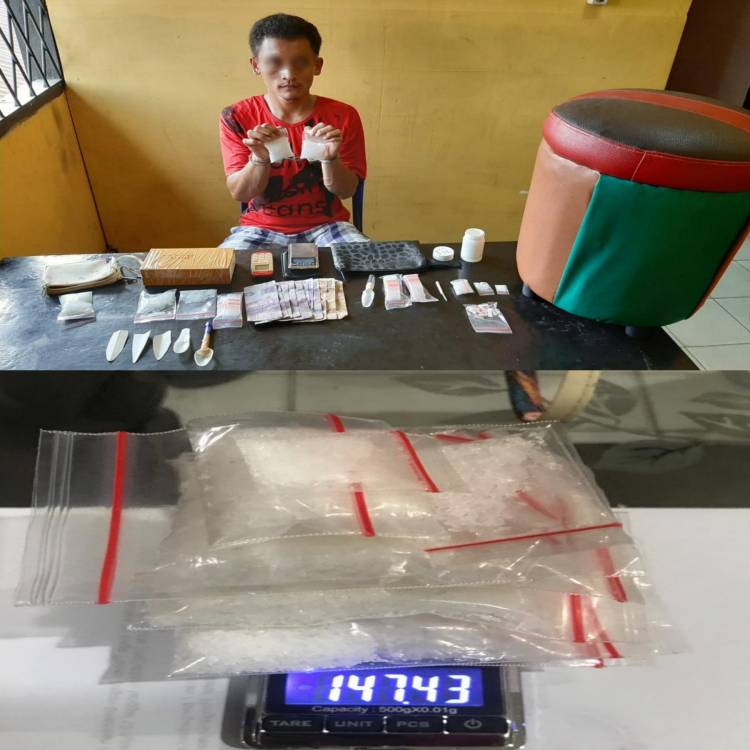 Ciduk BD Sabu, Tim Opsnal Polsek Bagan Sinembah Sita Sabu sekitar 147, 43 Gram