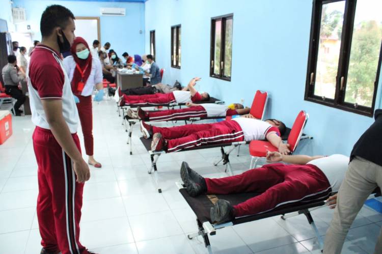 Sambut HUT Bhayangkara Ke74, Polres Sergai Gelar Donor Darah