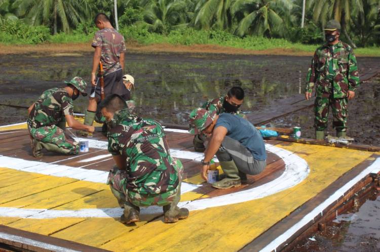 Landasan Hely Sudah Finishing Di Lokasi TMMD Ke 111 Kodim 0314/Inhil Untuk Menyambut Kedatangan Tim Wasev TMMD Mabes TNI 