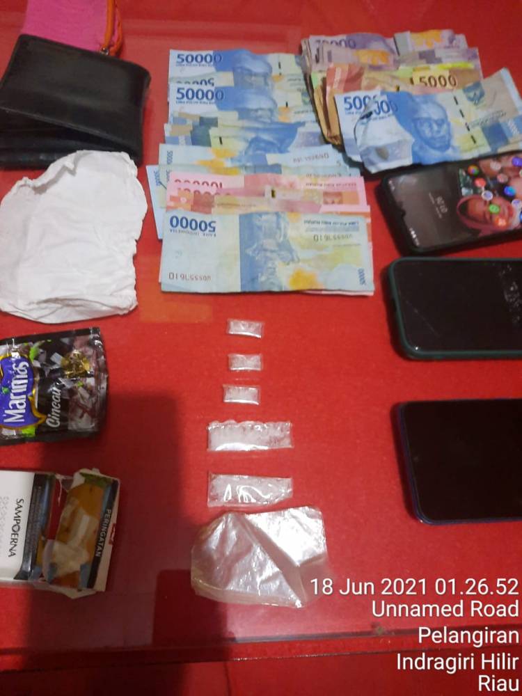 Unit Reskrim Polsek Pelangiran Ciduk Dua Pria Pelaku TP Narkotika
