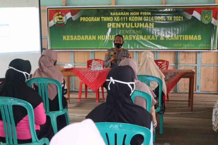 Satgas TMMD 111 Kodim 0314/Inhil Adakan Penyuluhan Tentang Bahaya Narkoba