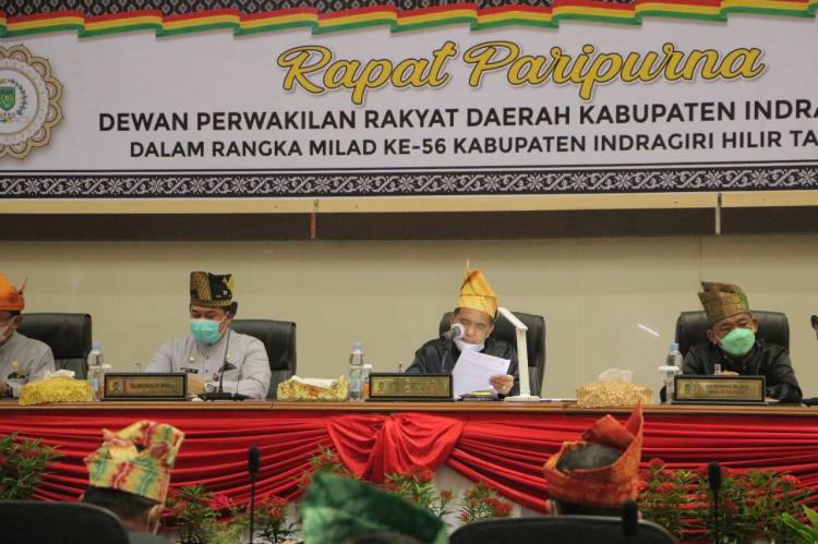 Ketua DPRD Inhil DR. H Ferryandi, ST.MT.MM Pimpin Rapat Paripurna Bersempena Milad Inhil ke-56