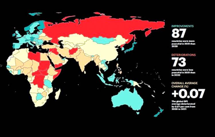 10 Negara Paling Damai Tahun 2021, Afghanistan Masih Menjadi Negara Paling tidak Damai di Dunia
