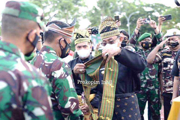 Bupati Inhil HM. Wardan dan Wabup H. Syamsuddin Uti Sambut Kunker Pangdam I/Bukit Barisan