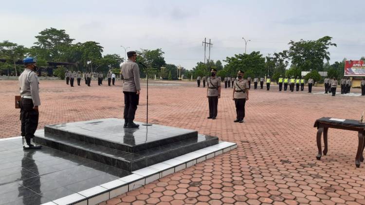 Kapolres Rohil Pimpin Upacara Sertijab Kapolsek Batu Hampar