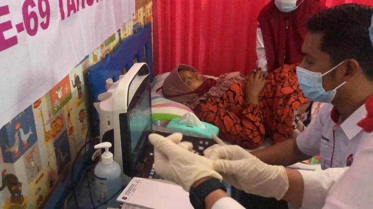 Polres Rohil Gelar USG Gratis Bagi Ibu Hamil