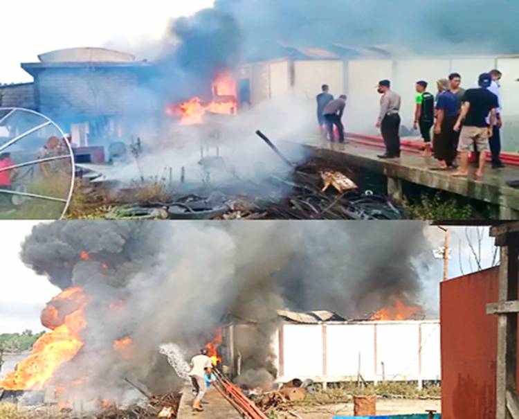 Kios BBM di Kateman Inhil Terbakar, Tiga Orang Jadi Korban, Kerugian Capai 2 Miliar