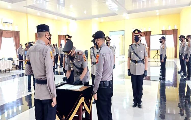 Kapolres Kampar Pimpin Sertijab Kasat Lantas dan Kasat Binmas serta 3 Kapolsek Jajaran