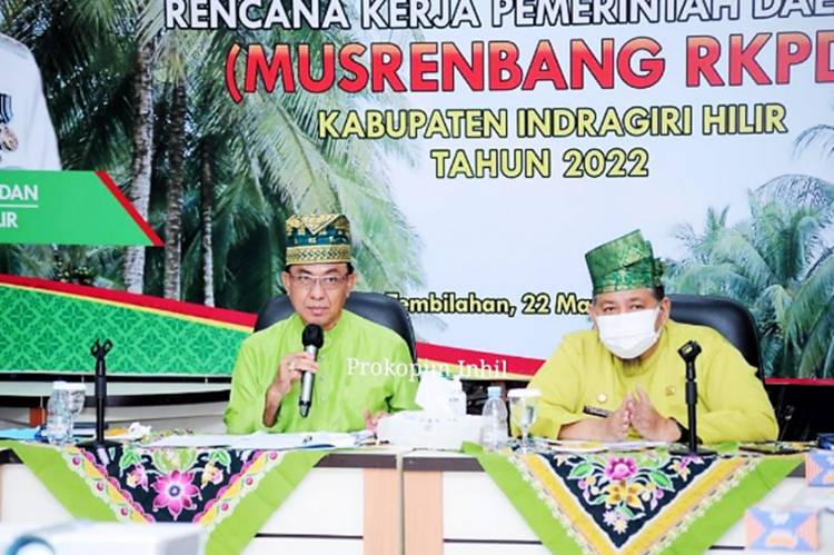 Bupati Inhil HM.Wardan Pimpin Rapat Evaluasi Pelaksanaan DAK Tahun 2021 dan Usulan DAK Tahun 2022