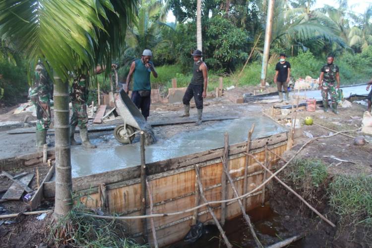 Pekerjaan Box Colver Jalan Yakub 2 Hari Ini Rampung Di Sasaran Fisik TMMD Ke 111 Kodim 0314/Inhil