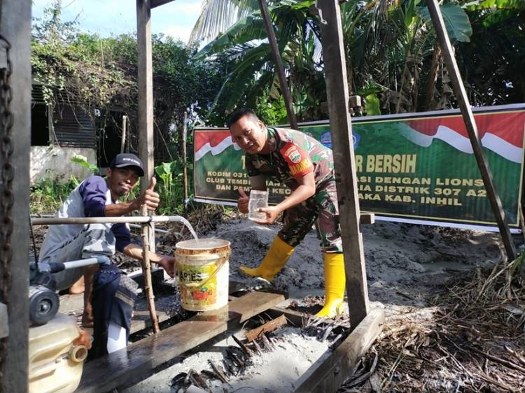 Warga Desa Segera Nikmati Air Bersih Berkat Program TNl Manunggal Air Bersih Kodim 0314/lnhil