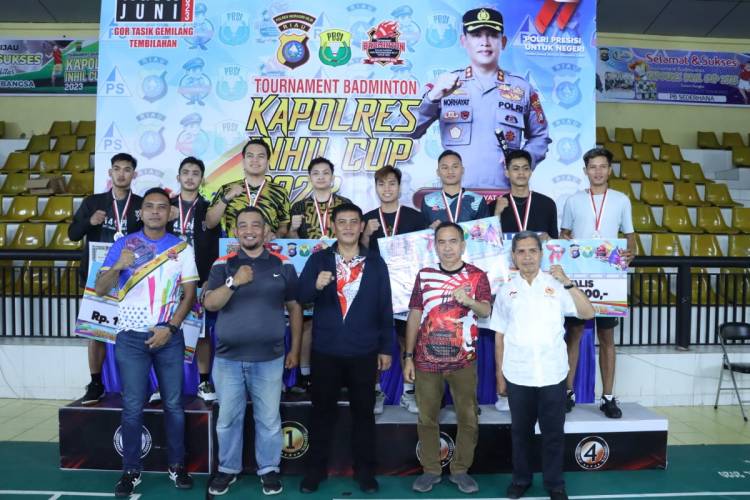 Final, Berikut Para Juara Turnamen Badminton Kapolres Inhil Cup 2023