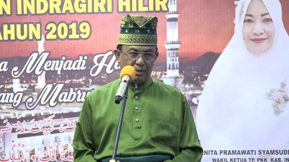 Bupati Inhil Lepas 119 JCH Kloter 20 Menuju Embarkasi Antara Riau Di Pekanbaru