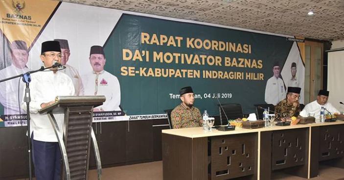 Bupati Wardan Membuka Rakor Da'i Motivator Baznas Se - Kabupaten Inhil