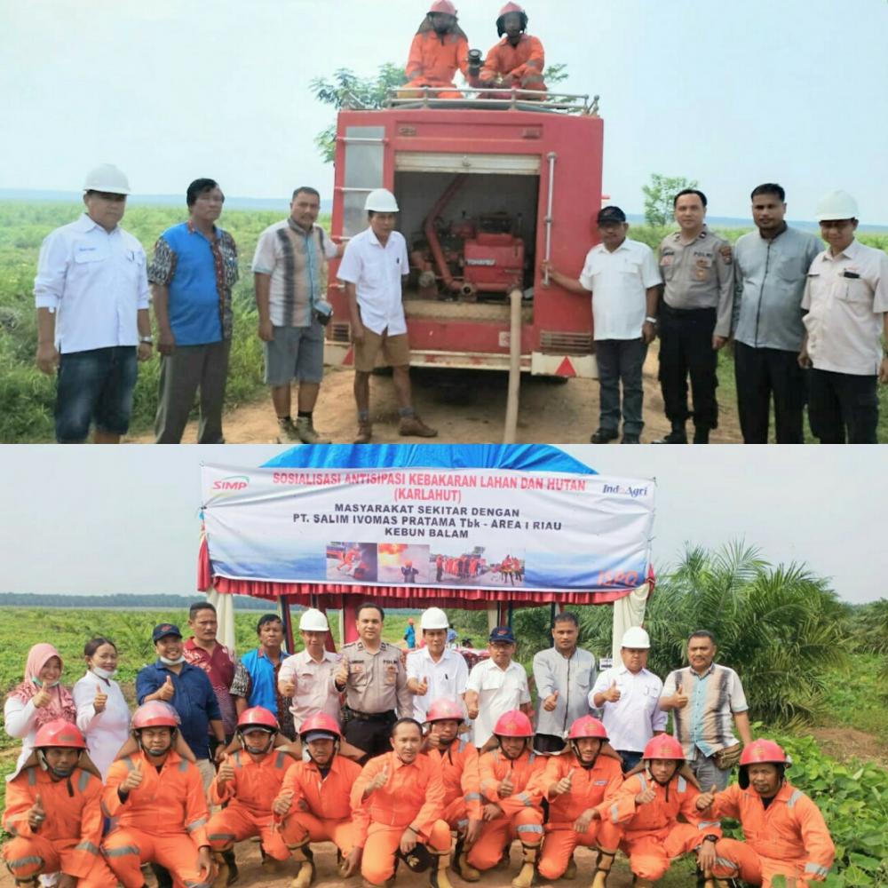 Antisipasi Karhutla, Bhabinkamtibmas Balai Jaya Gandeng PT Salim Ivomas Pratama Lakukan Simulasi Pemadaman