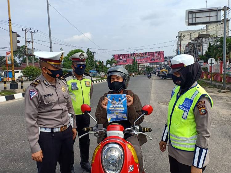 Ops Patuh Lancang Kuning 2020, Satlantas Lakukan Sosialisasi dan Himbau ke Pengendara