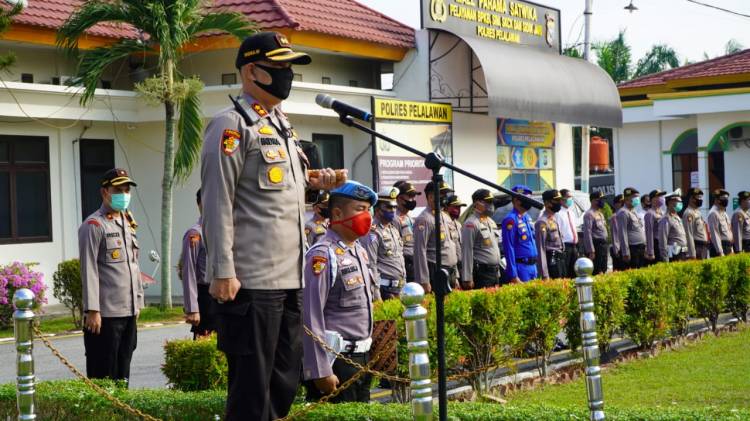 Upacara Korps Raport Kenaikan Pangkat Periode Juli 2020 Polres Pelalawan