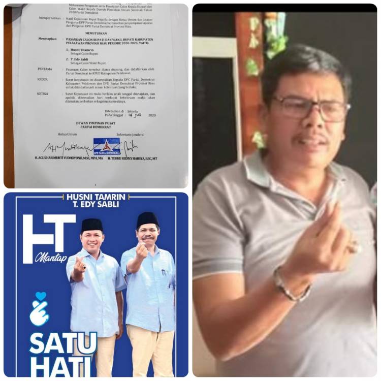 HUSNI THAMRIN - T. EDY SABLI RESMI DI REKOMENDASI PARTAI DEMOKRAT