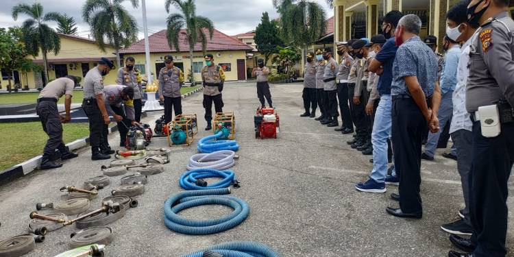 Polres Kampar Lakukan Pengecekan Peralatan untuk Kesiapsiagaan Penanganan Kahutla
